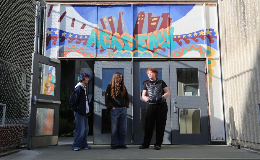 Academy students, from left to right: Blue Mach-Zeiter, Atticus Perez-Waters, and Finnegan Kelly.