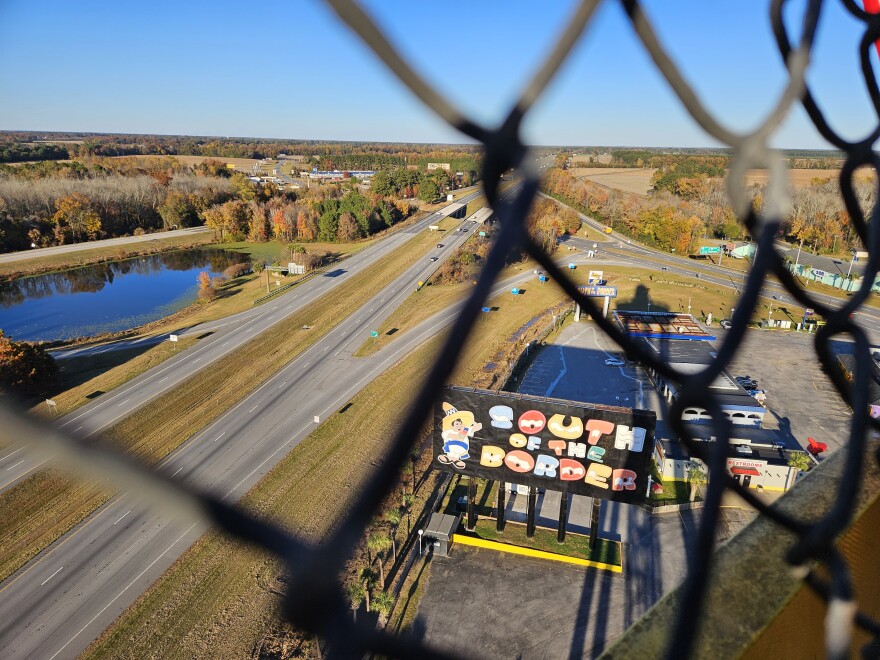 The South of the Border roadside attraction, as viewed from atop its sombrero observation tower.