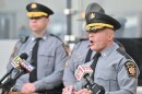 PSP Major Mike Carroll spoke Thursday at a press conference at the Scranton Police headquarters. A Scranton PD officer was shot early Thursday morning.