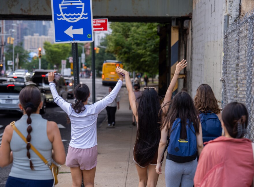 Mertarvik students traveling to the Photoville Festival in Brooklyn. June 6, 2025 in New York, New York.
