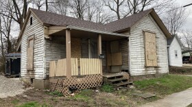 This former 'long term druggy house' in Grant Beach — seen March 21, 2023 — is being renovated into a garage through Blue House Project, Drew Lewis Foundation and Restore SGF. Backers of the plan hope to renovate many houses across multiple historic Springfield neighborhoods.