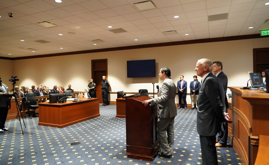 Former Spartanburg Republican Sen. Roger Nutt received the Order of the Palmetto from Gov. Henry McMaster on Tuesday, Sept. 8, 2026, at the Spartanburg County Courthouse.