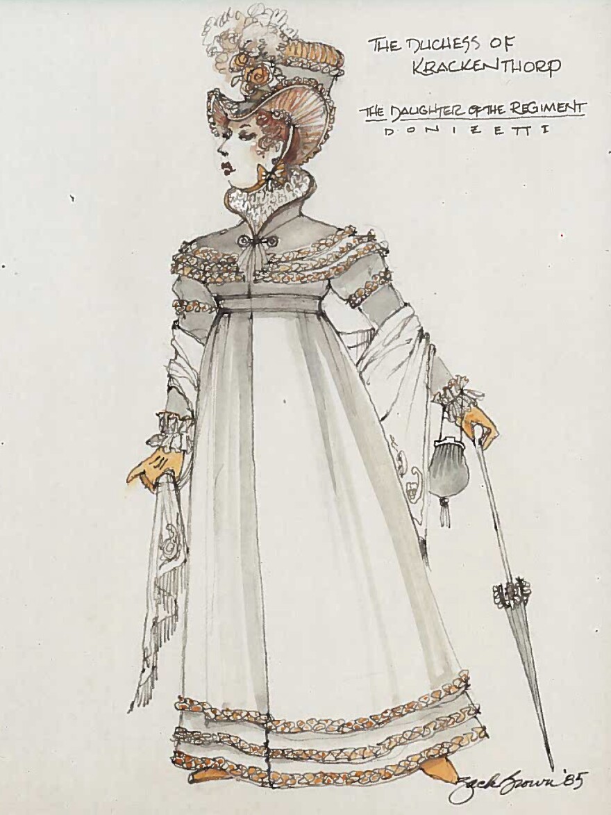 A sketch of the costume Justice Ginsburg will wear.