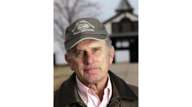 FILE - Brereton Jones, former Kentucky governor, is photographed at his horse farm, Feb. 1, 2006, in Lexington, Ky. The former Kentucky governor, a Republican turned Democrat who became a prominent horse breeder and then plunged into Kentucky politics, presiding over efforts to improve health care and strengthen ethics laws during his term as governor, has died, Gov. Andy Beshear said Monday, Sept. 18, 2023. (AP Photo/Brian Tietz, File)