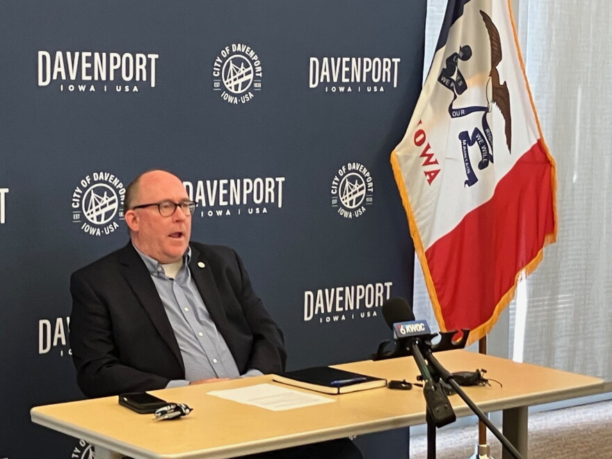 Davenport Mayor Jason Gordon held a brief press conference on Ald. Tim Dunn's resignation, Friday, Sept. 18, 2026.