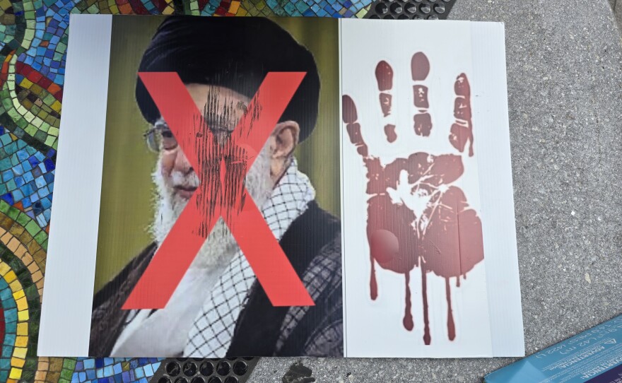 Central Florida's Iranian community gathered in front of Orlando City Hall to celebrate the death of Ayatollah Khamenei on Sunday March 1, 2026.