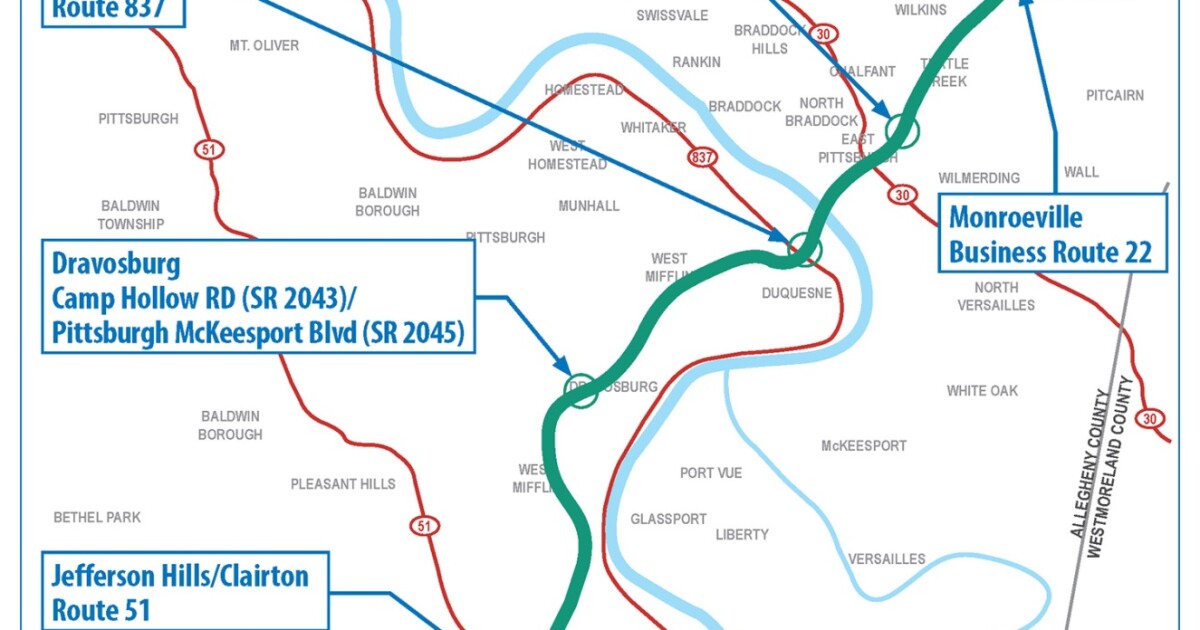 Mon Fayette Expressway 2022 Map