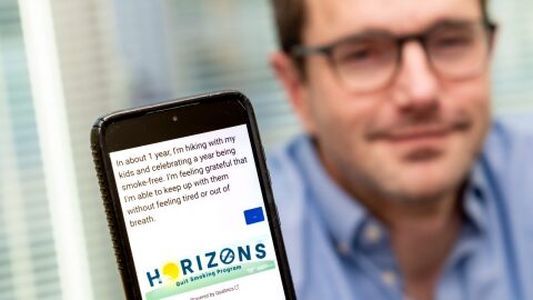 Jeff Stein, an addiction recovery researcher with Virginia Tech’s Fralin Biomedical Research Institute at VTC, is working on a study designed to help people quit smoking.