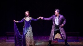 Ali Ewoldt (Guenevere) and Ken Wulf Clark (Arthur) sing "What Do the Simple Folk Do?" from Lerner and Loewe's "Camelot" at Barrington Stage now through July 19.
