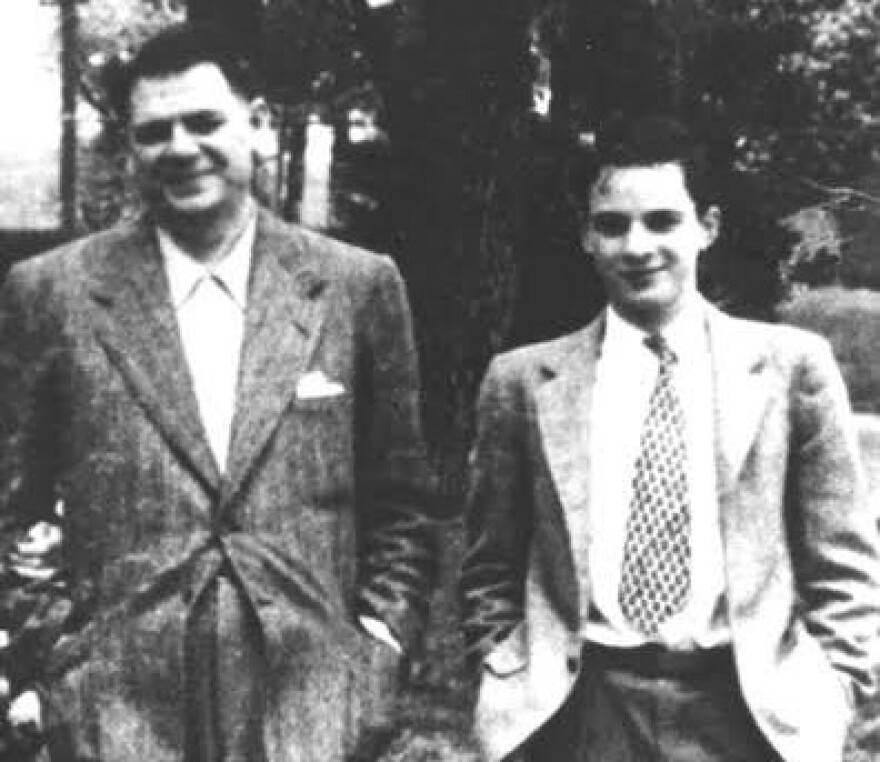 Oscar Hammerstein II (left) and a young Stephen Sondheim.