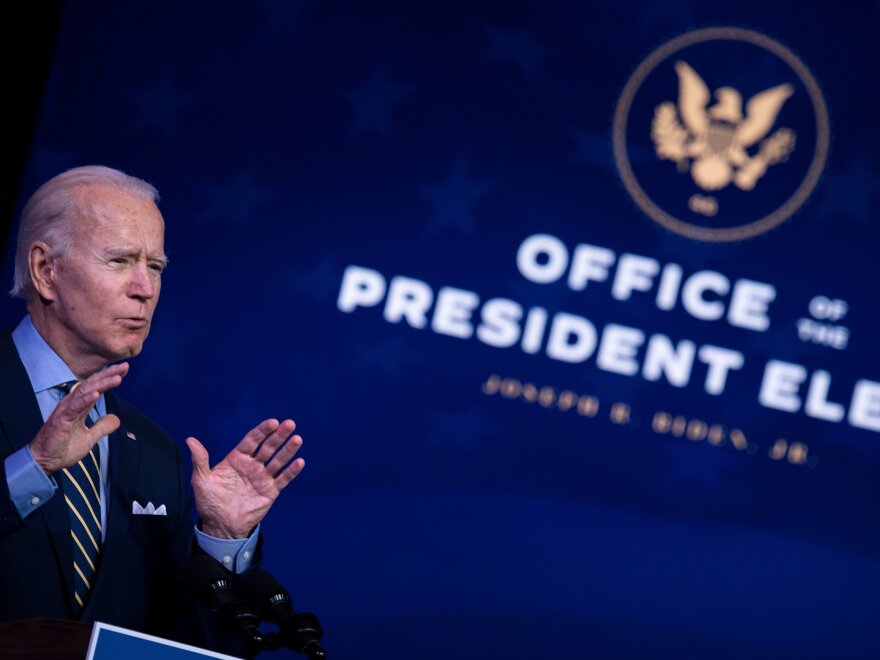 President-elect Joe Biden, seen here speaking about national security last month, plans to make good on an election promise to send Congress an immigration bill on Day 1.