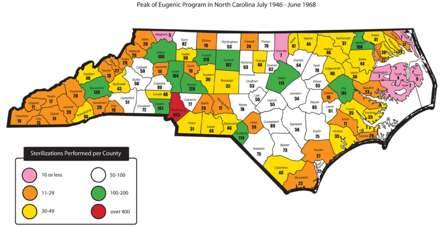 The North Carolina Eugenics Board sterilization program sterilized about 7,600 people between 1929 and 1974. A new study reveals the ways that the program targeted poor Black people.