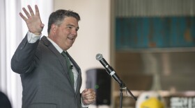 Brian Barrios, the new Director of Athletics at FGCU, speaks at a press conference on Monday, July 20, 2026, at Florida Gulf Coast University.