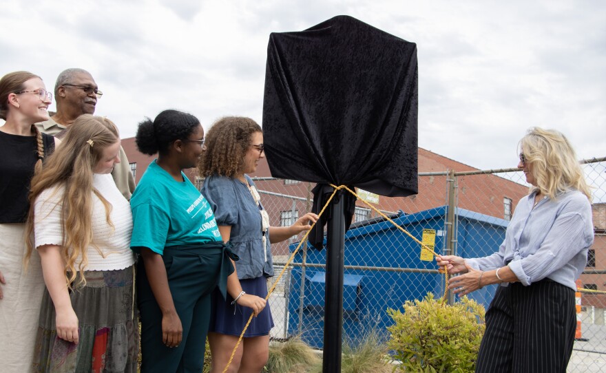 The unveiling of the marker for Milly Sawyers, part of the Springfield-Greene County African American Heritage Trail (photo taken on August 25, 2025).