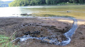 Treated oil and gas wastewater flows into a western Pennsylvania stream. (Photo: Avner Vengosh, Duke)