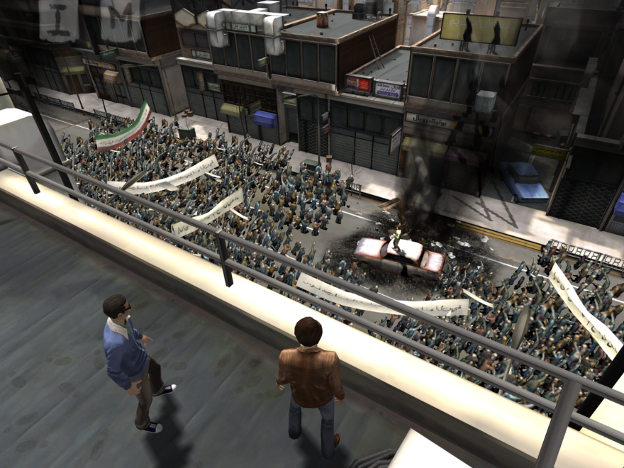 The game recreates real-life protests from 1979 Iran.