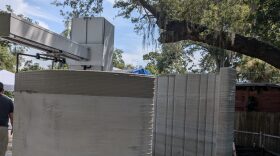 Build Additive's 3D printer creating the exterior walls of the Childs Park home.