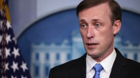 White House national security adviser Jake Sullivan, seen here during a press briefing on Feb. 4, told CBS the World Health Organization has more work to do to get to the bottom of where the coronavirus emerged. CREDIT: Chip Somodevilla/Getty Images