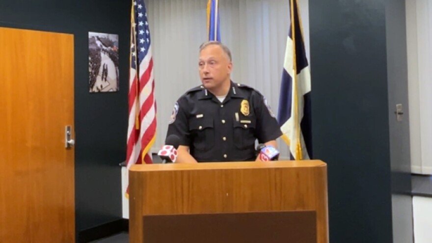 IMPD Chief Chris Bailey spoke to members of the media about the weekend’s violence on Sept. 22, 2025.