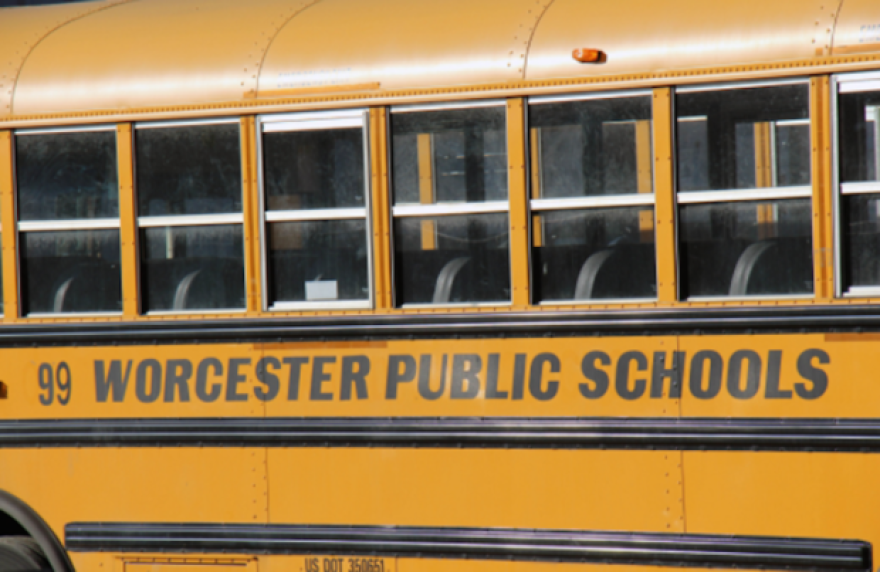 A school bus in Worcester.