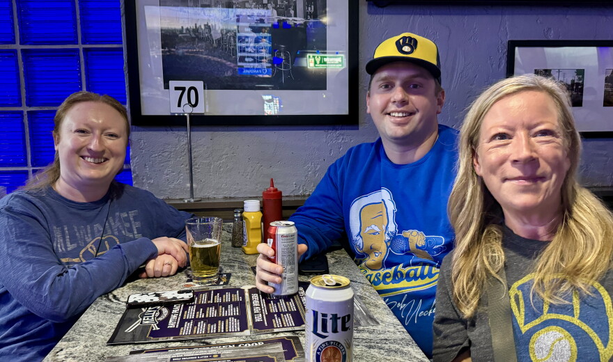 Stephanie Nuese (left) with family, Max and Sammi Thorstad