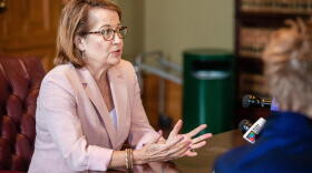 Chief Justice Loretta Rush speaks to the Indiana Judicial Nominating Commission, Aug. 21, 2019.