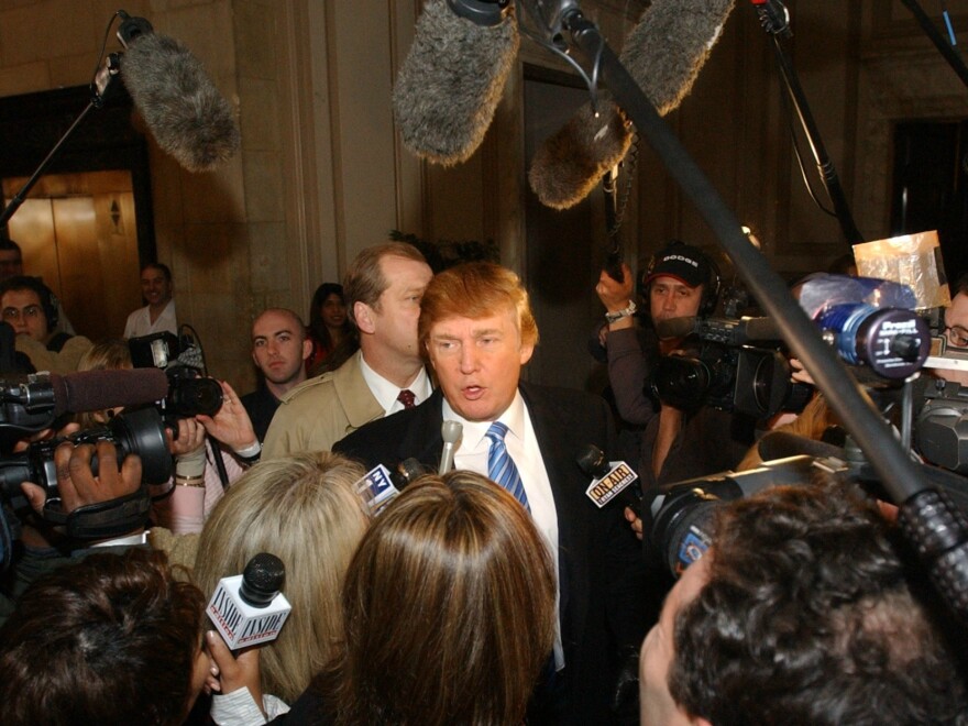 Donald Trump arrives at open auditions for second season of <em>The Apprentice</em> on March 18, 2004, in New York.