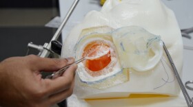 A simulated patient at the University of Malaya makes use of different materials to mimic the look and feel of human tissue.
