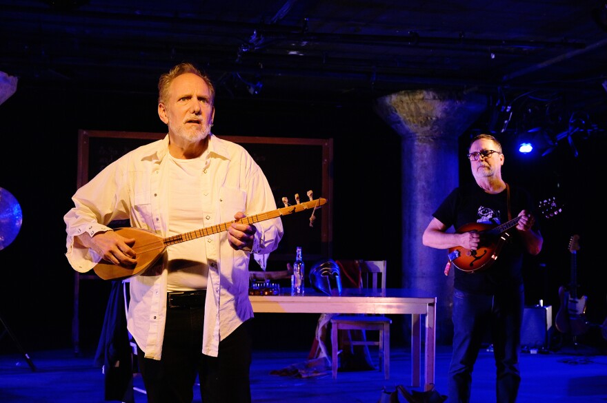 Bruce DuBose, left, and Paul Semrad in Undermain Theatre's revival of "An Iliad."