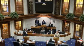 Indiana Senate members debate the Chicago Bears stadium financing bill on Thursday, Feb. 26, 2026.
