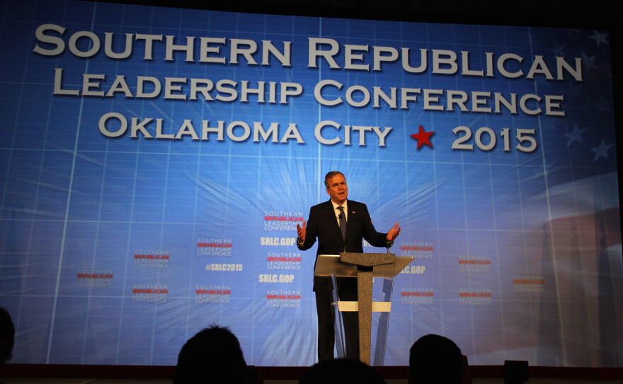 Former Florida Gov. Jeb Bush speaks at the Southern Republican Leadership Conference in Oklahoma City