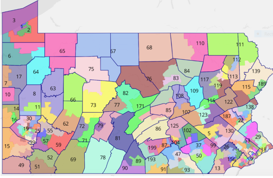 One of the proposed state legislative maps from the LRC, approved at a Dec. 16, 2021 meeting.