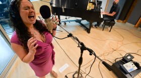 Blues singer Courtney Weaver performs in the KUOW studios.