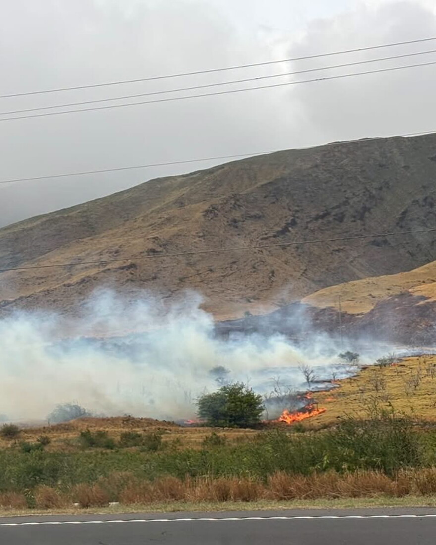 A brush fire prompted an evacuation order for Olowalu Village in West Maui around 3 p.m. on Saturday amid hazardous weather caused by Hurricane Nolo.