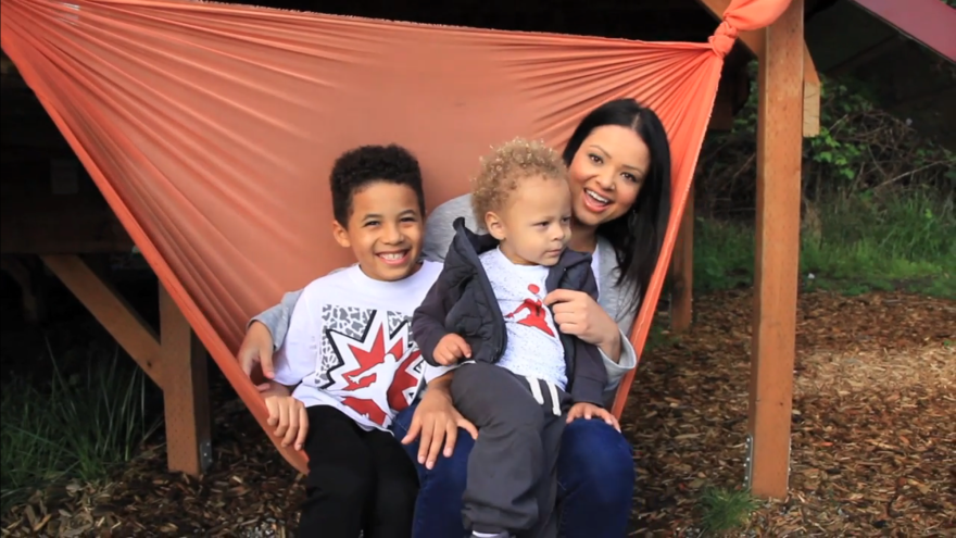 Amber Hayward and her sons