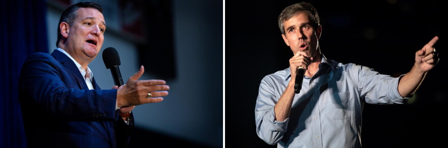 Polls show Ted Cruz with a lead over Beto O'Rourke in the Senate race, but O'Rourke has the fundraising edge.