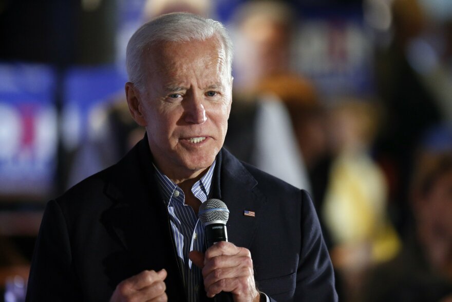Former vice president and Democratic presidential candidate Joe Biden speaks during a campaign stop in Hampton, N.H., Monday, May 13, 2019.