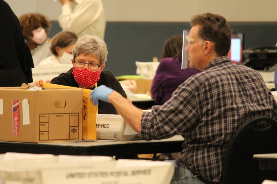 Election workers in Cobb County, Ga. begin a hand recount of ballots in the presidential election on Nov. 13.