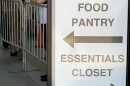 Entrance to the St. Vincent's location on Eureka and 4th, with a sign that shows which line is for what service.