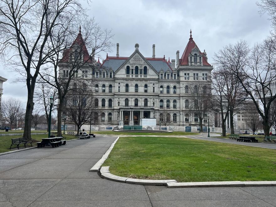 The New York State Capitol in Albany is seen on March 23, 2026.