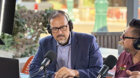 Arizona Secretary of State Adrian Fontes sits down for a live interview with La Campesina Radio in downtown Yuma on Tuesday, Oct. 27, 2026.
