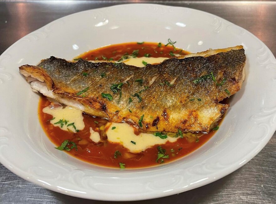 Chef Wolf's Grilled Bronzino with Sauce Bouiliabase - Credit: @chefwolf/Instagram