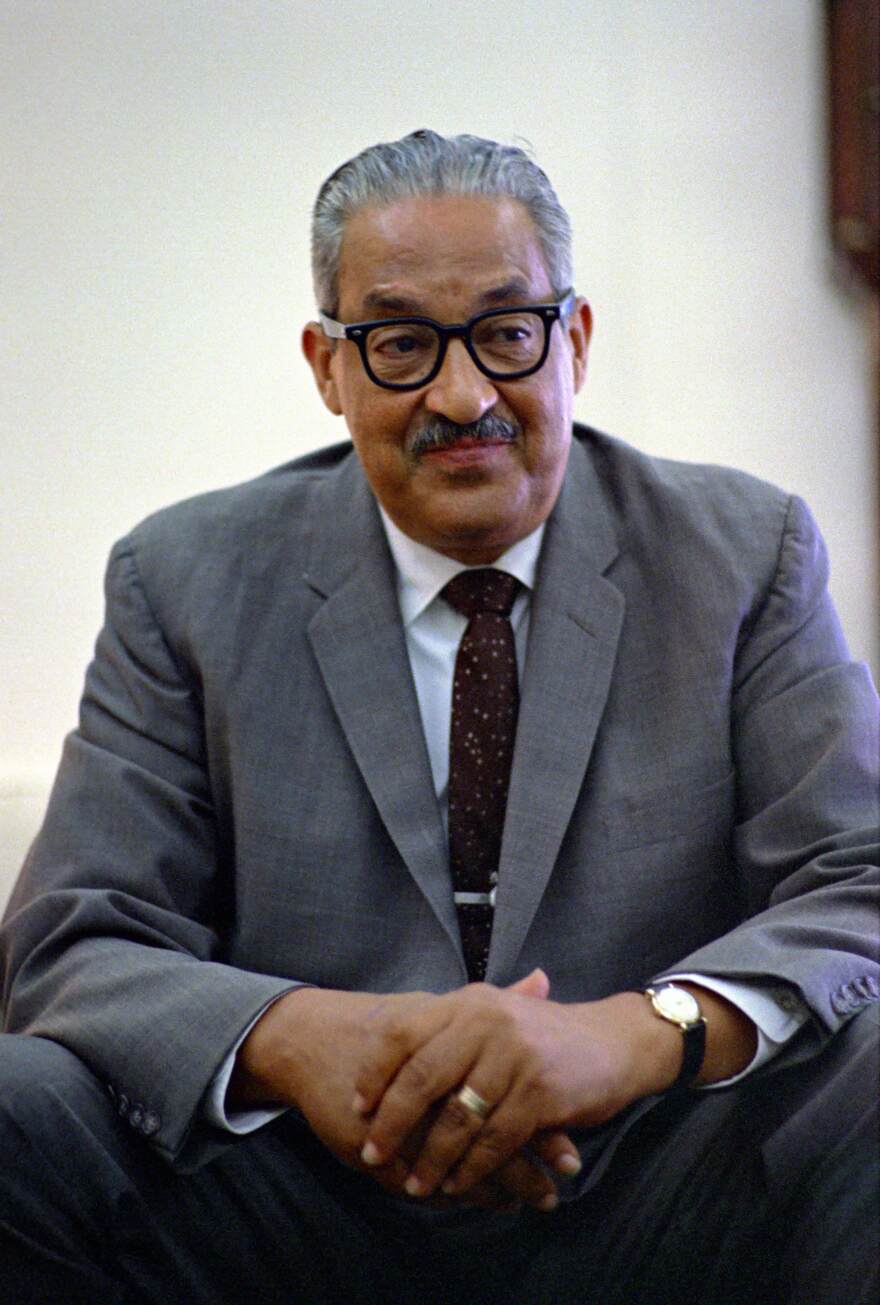 Thurgood Marshall visiting the White House in 1967.