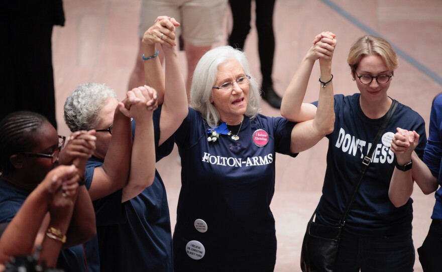 Holton Arms alumnae supporting each other and Ford in the Hart Senate Building.