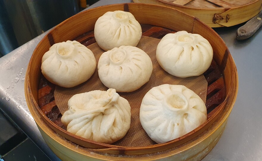 The bao are steamed and ready to eat! Guess which one is Fr. Ian's.