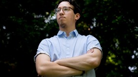 Ben Greene, a local public speaker, educator, and activist, on Wednesday, May 24, 2023, at Tower Grove Park in south St. Louis. Greene is one of many transgender Missourians who fear restrictions on gender-affirming care for adults are on the chopping block after the state legislature passed bans on the care for minors this legislative session