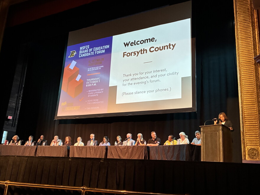 WS/FCS school board candidates participated in a student-led forum at Reynolds Auditorium on Oct. 1, 2026.