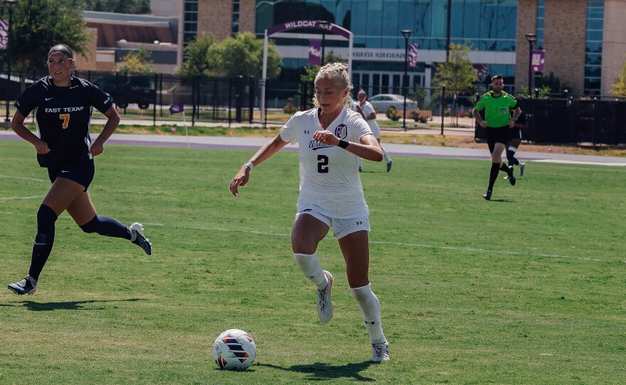 Freshman Addison Briscoe at an ACU women's soccer game. Photo courtesy of ACU Athletics.