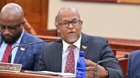 Pictured: OMB Director Julio Rhymer testifies during a June 8 Legislature budget hearing.