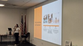 SMIA organizer Dominique Moore speaks during Saturday's training.